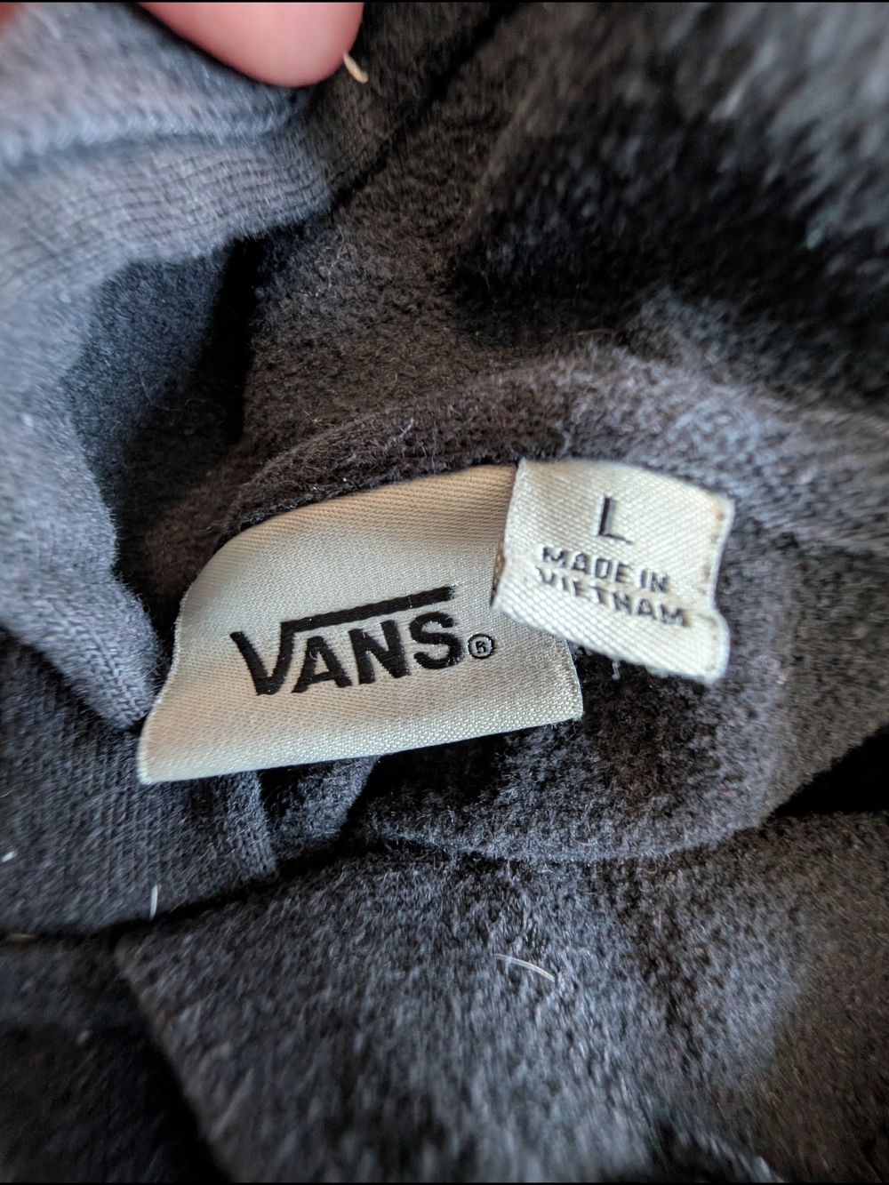 Vans Black Pullover Hoodie with Small Chest Logo - Picture 2 of 8